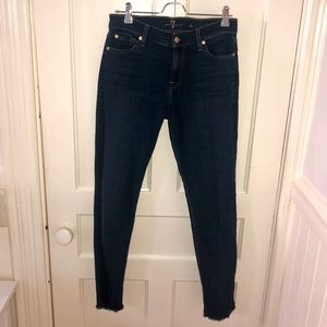 7 For All Mankind Dark Wash Skinny Jeans